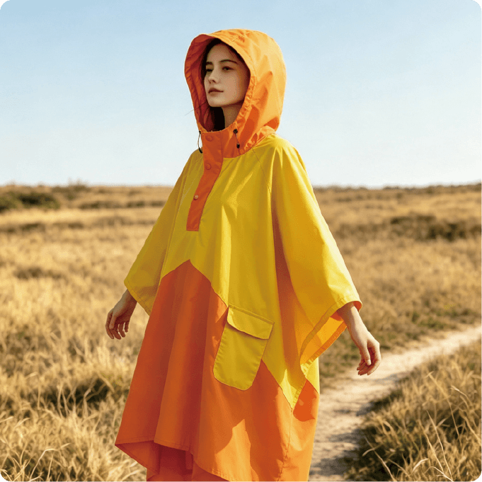 Microfiber towel poncho sample